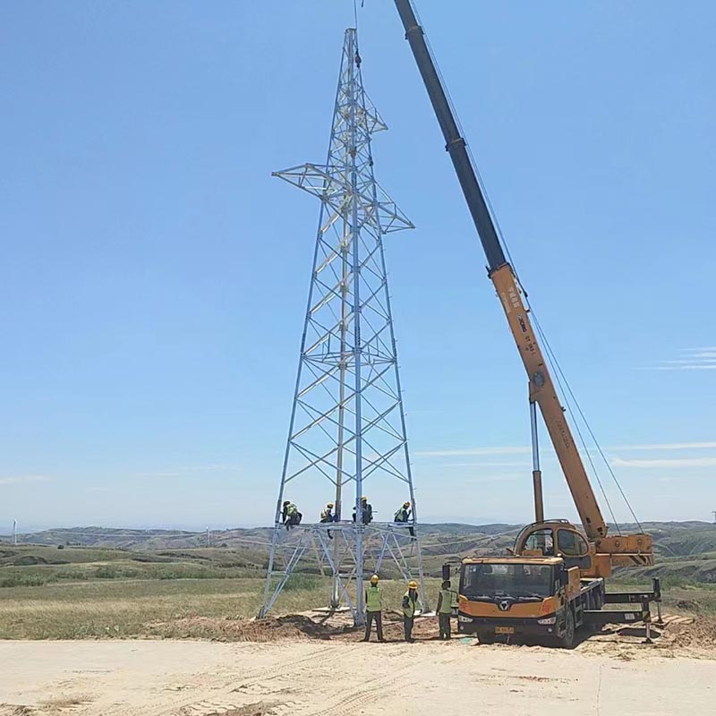 Galvanizli Enerji İletim Çelik Boru Kulesi